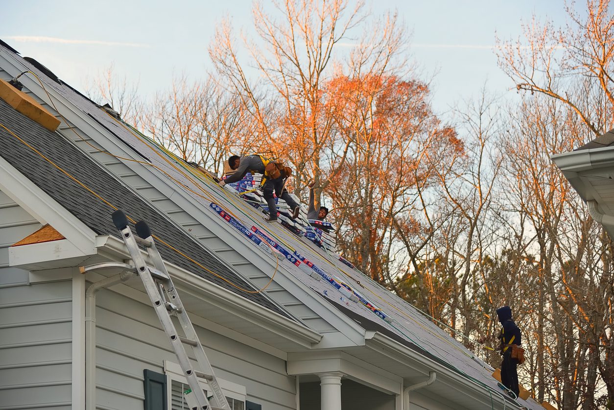 Hispanic Roofing Crew - II